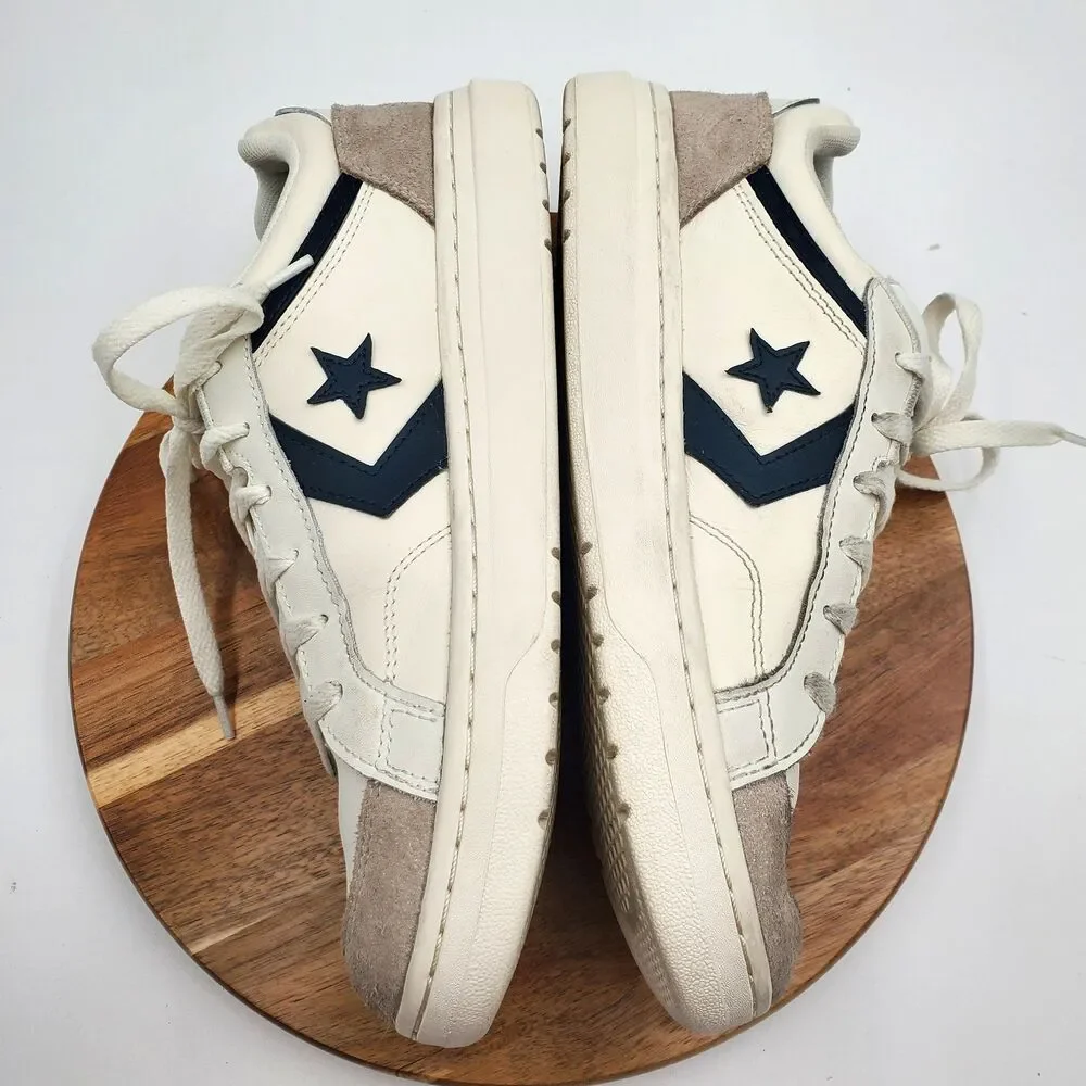 Converse Pro Blaze Classic Ox Leather White Navy Shoes Men's 9.5 A10124C